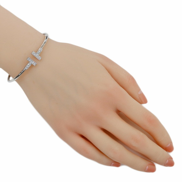 Tiffany T Wire Bangle Gold Diamond